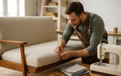 DIY Guide: reupholster jackknife sofa for a fresh, stylish living room.